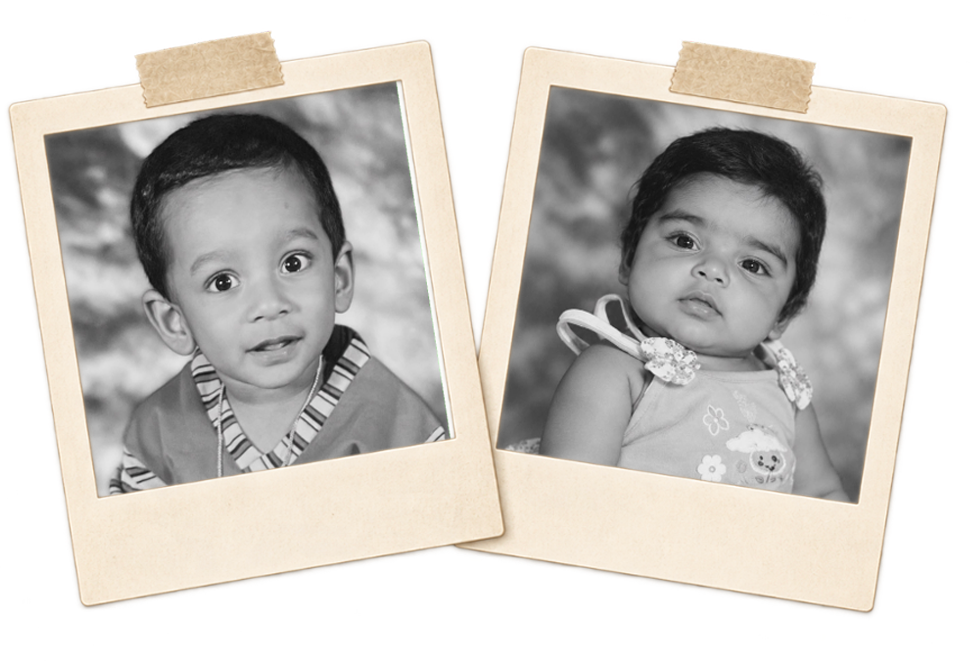 Childhood photos of Wazim and Rafsana